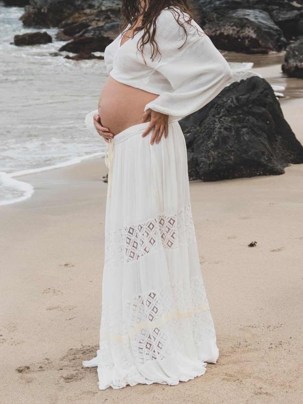 Free People Swept Away Maxi Skirt | Color: Clean Ivory | Size Large - Picture 7 of 7